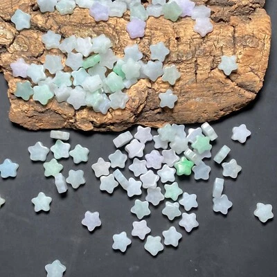 Pendientes Hágalo Usted Mismo Estrellas Natural Grado A Jade Verde ICE Birmania Jadeíta Hágalo Usted Mismo  Foto 1 de 4