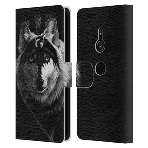 STANLEY MORRISON BLACK AND WHITE LEATHER BOOK WALLET CASE FOR SONY PHONES 1
