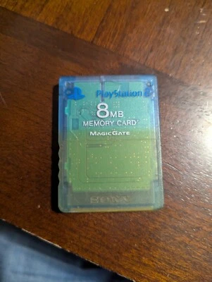 Sony PlayStation 2 [SCPH-10020] PS2 Clear Blue 8MB MagicGate OEM Memory Card - Image 1 of 2