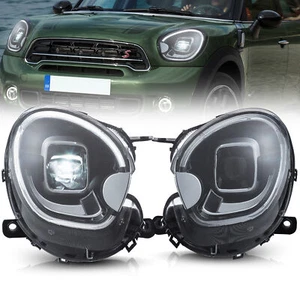 Pair FULL LED Headlights For 2010-16 Mini Cooper Countryman R60 W/Animation DRL - Picture 1 of 12