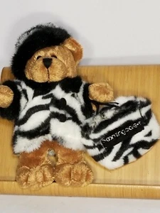 G.A.C.1999 Bloomingdale Stuffed Plush Bear W/Zebra Print Fur Coat/Hat/Bag   - Picture 1 of 4