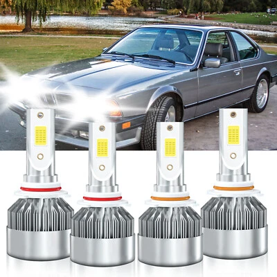 4x Kit de faros LED 9005+9006 haz alto/bajo 6000K para BMW L6 1987-1987 Foto 1 de 4