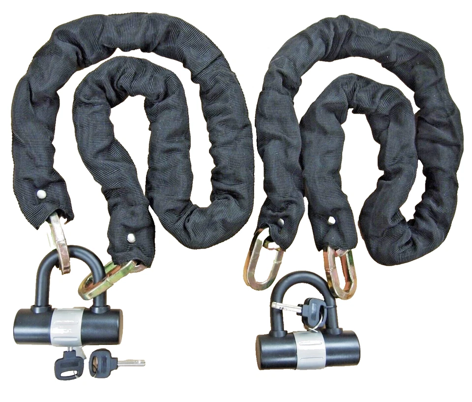 HD 2-Pack Keyed Alike Security Chain Lock Set 48" Motorcycle Bike Anti-Theft - Image 1 of 4