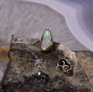Edelopal Ohrring, 925er Silber, Edelstein Ohrring (3849), Einzel Ohrring - Bild 1 von 1