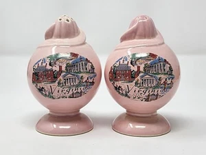 Vintage Pink Novelty Virginia Salt And Pepper Shakers - Picture 1 of 9