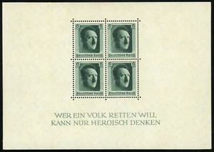 Adolf Hitler 48th Birthday Germany #Block 7 #B102 Souvenir Sheet 1937 Mint NH - Picture 1 of 1