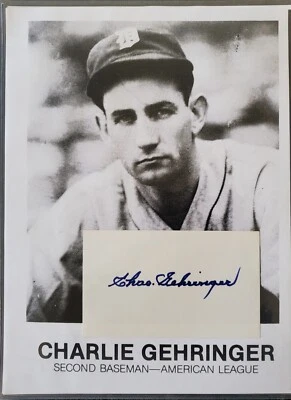 Charlie Gehringer Autograph Detroit Tigers MLB 3x5 Index Card - Image 1 of 2