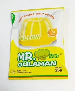 Polvo de jalea sin sabor Mr. Hat Gulaman amarillo (4 sobres x 25 g) - Imagen 1 de 2