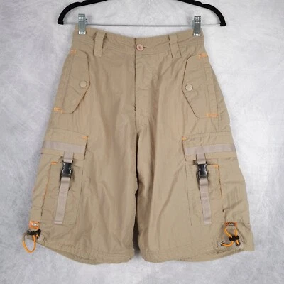 Vintage Nesi AG Cargo Shorts Boys Large Beige Nylon Tactical Baggy Relaxed Y2K - Image 1 of 4