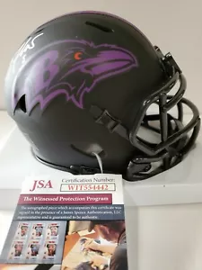 BALTIMORE RAVENS JOE FLACCO ANQUAN BOLDIN DUAL SIGNED ECLIPSE MINI HELMET JSA - Picture 1 of 5