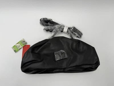 Badgley Mischka Wrapped Frame Clutch Chain Strap Black Vegan Leather New - Image 1 of 4