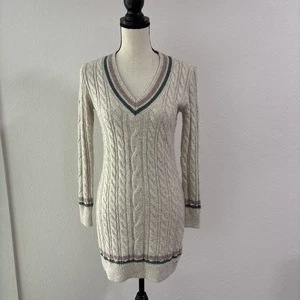 Abercrombie & Fitch V-Neck Cable Knit Sweater Dress Sz XS - Picture 1 of 9