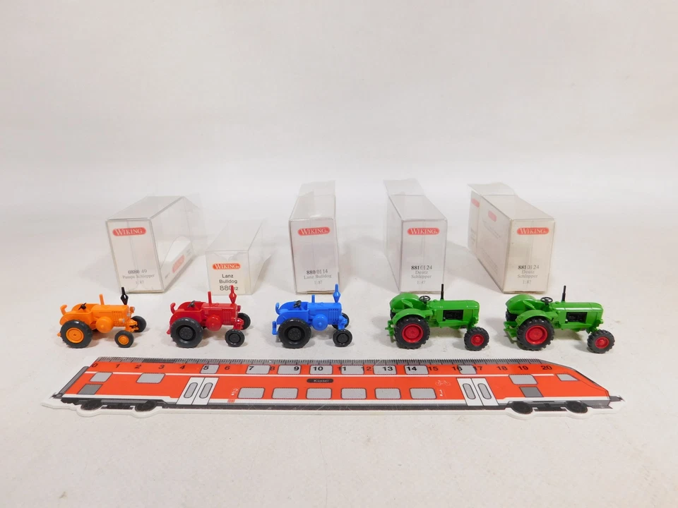 5X Wiking H0 1:87 Trattore 0880 Pampa 880 Lanz 881 Deutz Mint+Box #DW739-0,5 - Immagine 1 di 4