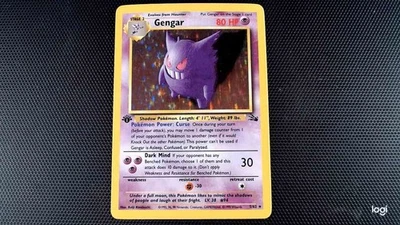 GENGAR 1ST EDITION FOSSIL HOLO 5/62 Moderately Played - Image 1 of 3