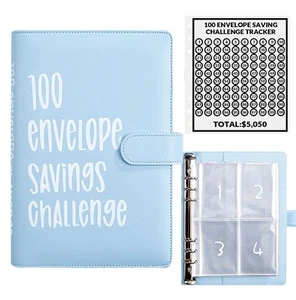 100 Envelopes Money Saving Challenge Binder, Easy and Fun Way to Save $5,050,... - Picture 1 of 5