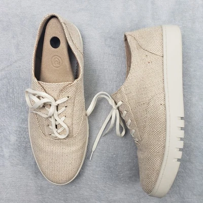 Vionic WIDE Callie Comfort Sneakers Beige Woven Canvas Women Size 9.5 Cream Tan - Image 1 of 4
