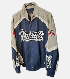 Vintage NFL New England Patriots Canvas Snap Up Jacket | Team Logo Large. - Picture 1 of 9