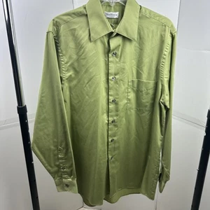 Van Heusen Langarmhemd 15,5 32/33 grün Satin tailliert bügelfrei - Bild 1 von 4