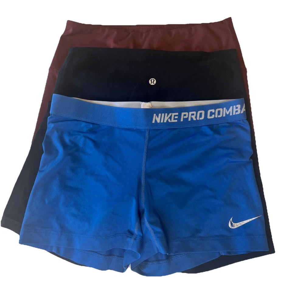 Women’s Bikers Shorts Bundle Medium/ Large Nike Lululemon Yogaliscious 3 Pair - Image 1 of 4