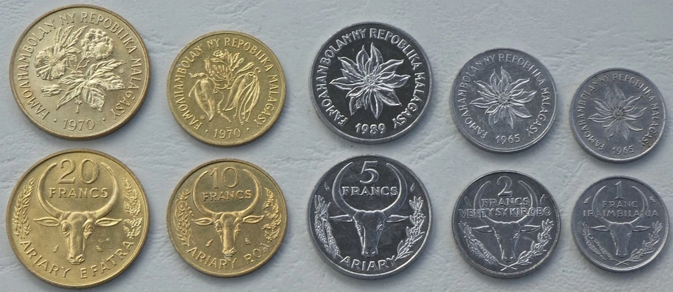 Madagascar KMS Coin Set 1965-1989 Uncirculated - Image 1 of 1