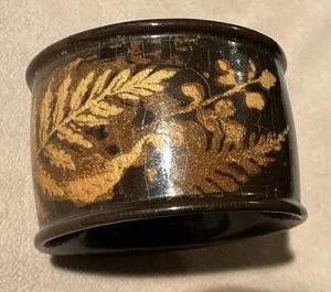 Wunderschöner antiker Serviettenring Mauchline Farnware 4,6 cm Durchmesser 3 cm Breite (2307) - Bild 1 von 10