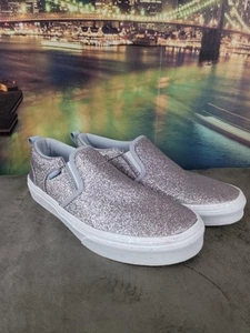 Size 4 - VANS ASHER GLITTER SLIP-ON SNEAKERS.#0025 - Picture 1 of 7