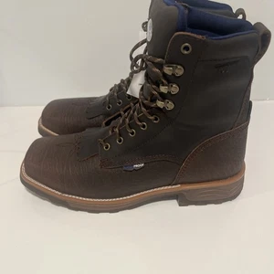 TONY LAMA Safety Toe 8" Men’s Waterproof Western Work Lace-up Boots Buffalo 10.5 - Picture 1 of 15