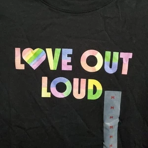 Womens Short Sleeve Shirt Medium Rainbow Love - Picture 1 of 4