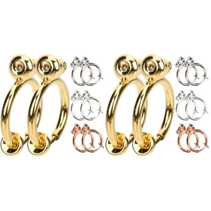  Confezione da 2 reperti orecchini clip-on comodi convertitori forati a - Foto 1 di 12