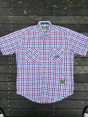 Vintage 90's Camel Trophy Shirt Size XL Gingham Pocket Logo Button Up - image 1 of 4