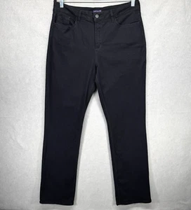 NYDJ Jeans Womens Size 14 Black Marilyn Straight Lift-Tuck Stretch Neutral USA - Picture 1 of 13