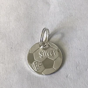 1gram .999 PURE SILVER SOCCER BALL Round CHARM/PENDANT - Picture 1 of 5