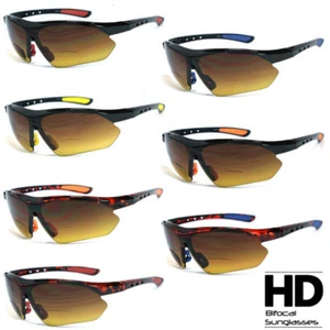 Bifocal HD LENS DRIVE Vision Reader Reading Glasses Sunglasses Amber Lens - Picture 1 of 19