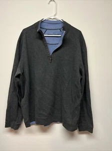 Tommy Bahama reversible quater zip pull over Fleece Sweater - Picture 1 of 8