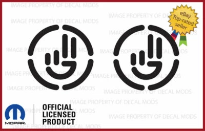 2x JEEP WAVE Wrangler Gladiator Renegade side decals stickers Gloss Black SJ8R4  - Image 1 of 2