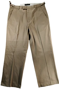 Men's Banana Republic Golf Chino Khaki Pleated Cinch Pants Size 35" x 29" - Picture 1 of 12