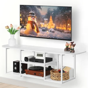 Floating TV Shelf Stand under TV Wall-Mounted Entertainment Center Industrial TV - Picture 1 of 9