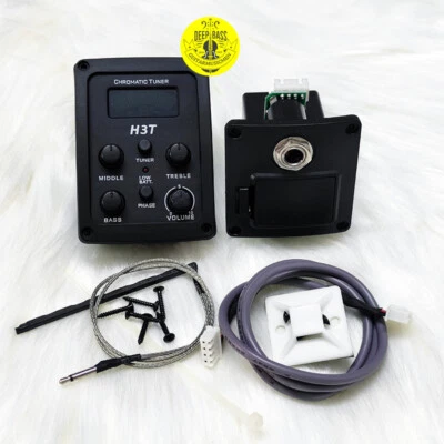 Acoustic Guitar Pickups 3-Bands Onboard Preamp EQ Chromatic Tuner Piezo Pickups - Image 1 of 4