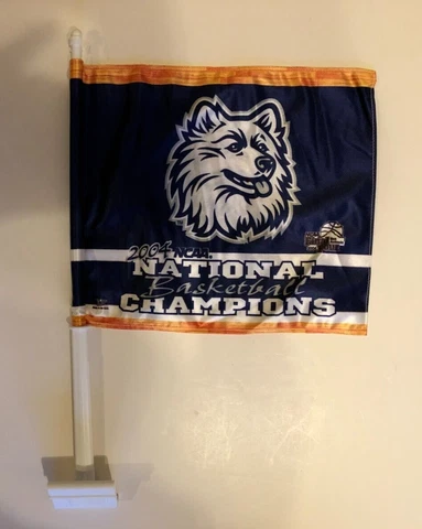 UNIVERSITY OF CONNECTICUT NCAA BASKETBALL CHAMPIONS VINTAGE CAR FLAG NEW Cover