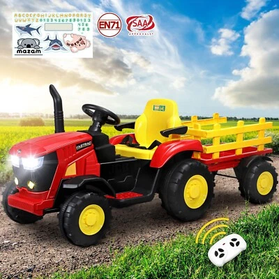 Mazam XL Ride On Tractor 12V Kids Electric Vehicle Toy Cars W/ Trailer Remote - image 1 of 4