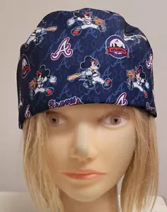 MIKEY ATLANTA BRAVES MEDICAL NURSE SCRUB CAP ( 2 SIZE SELECTION ) - Picture 1 of 6
