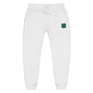 Sweatpants "4 Leaf Clover" Embroidered Unisex fleece sweatpants - Picture 1 of 13