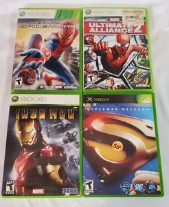 Marvel Superhero Xbox 360 4 Game Lot SPIDERMAN IRON MAN FAST SHIPPING📦🎮🔥 - Picture 1 of 11