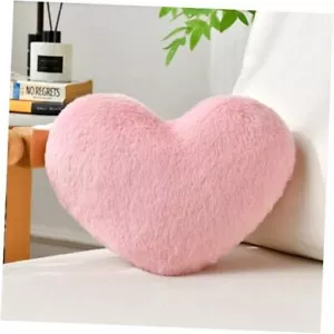 Heart Pillow Pink Throw Pillows Decorative Pillows for Bed Couch Cute Faux - Picture 1 of 7