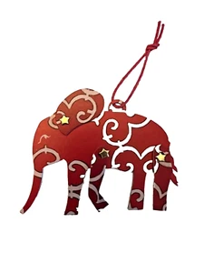 HERMES RED ELEPHANT CARDBOARD TOY/CHARM - Picture 1 of 8