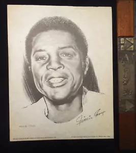 1973 Linnett Portrait print RARE Willie Mays New York Mets HOFer #8 1/2"x11" - Bild 1 von 2