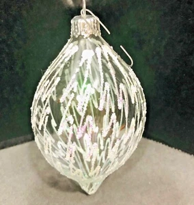 European Glass Christmas Ornaments Set of 5 Teardrop #7331 Commodore Hand Paint - Picture 1 of 6
