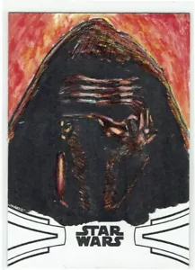 Star Wars Skywalker Saga 2019 Topps 1/1 Artist Sketch Card Ryan Olsen Kylo Ren - Picture 1 of 2