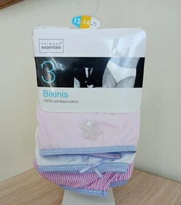 Women`s Primark Size M 12-14 Cotton Briefs 3-Pack Pink mix - Picture 1 of 2