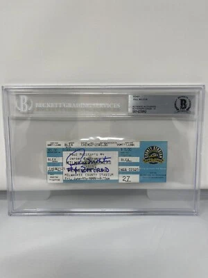 Paul Molitor Signed Inscribed Retirement Night 6/11/99 Ticket Beckett 10 Auto - Image 1 of 2